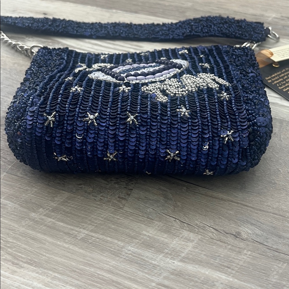 Go Team Game Blue Beaded Purse with Stars - Picture 5 of 8